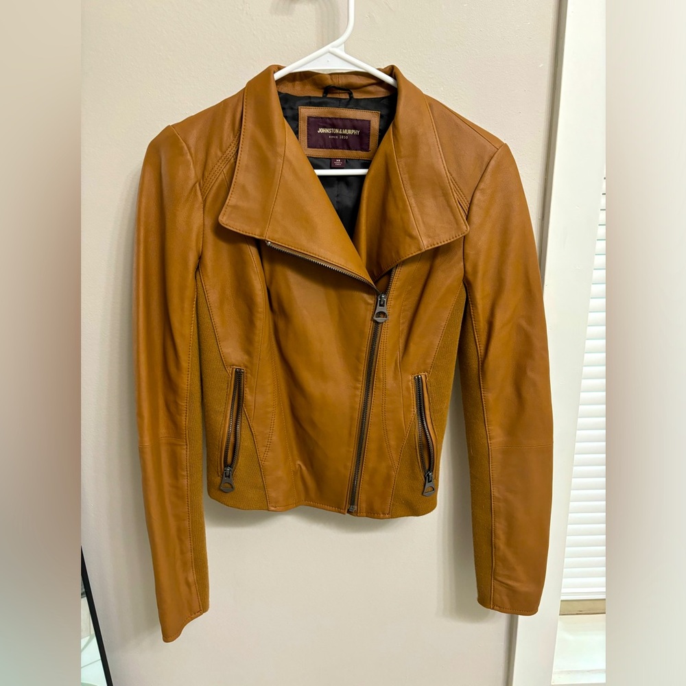 Johnson & Murphy XS Leather Jacket- worn twice, waist length